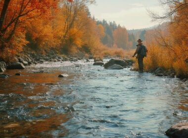 autumn brown trout feeding